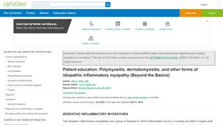
                            5. Patient education: Polymyositis, dermatomyositis, and other forms of ...