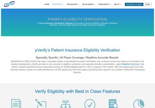 
                            8. Patient Eligibility Verification - pVerify |