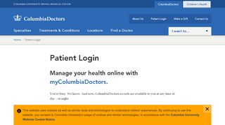 
                            11. Patient Login | ColumbiaDoctors