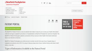 
                            8. Patient Portal - NewYork-Presbyterian Lawrence Hospital - NYP.org