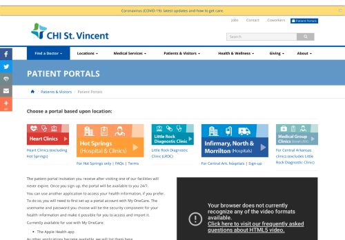 
                            6. Patient Portal - OneCare - CHI St. Vincent, Arkansas