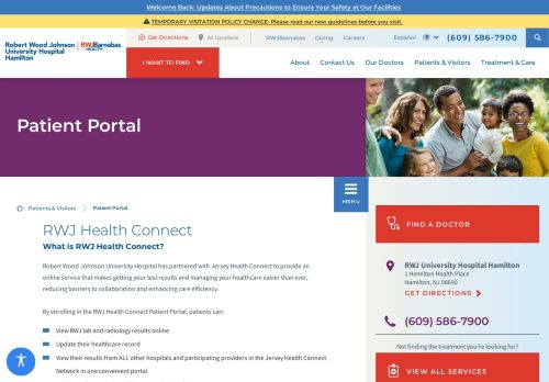 
                            6. Patient Portal | Robert Wood Johnson University Hospital Hamilton