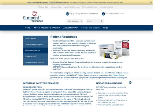 
                            2. Patient Resources | SIMPONI® (golimumab)