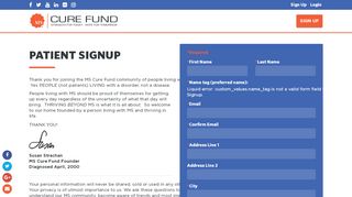 
                            8. Patient Signup - Mega-Theme - MS Cure Fund