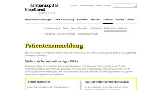 
                            8. Patientenanmeldung | Kantonsspital Baselland