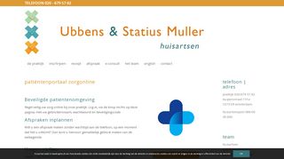 
                            7. patiëntenportaal zorgonline - Ubbens & Statius Muller | huisartsen