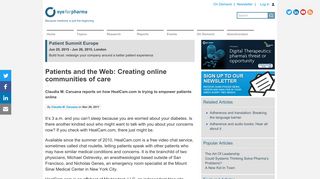 
                            12. Patients and the Web: Creating online communities of care ...