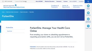 
                            3. PatientSite: Manage your health care anytime, anywhere | BIDMC of ...