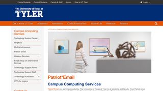 
                            12. Patriot Email | Campus Computing Services | UT Tyler Email Login