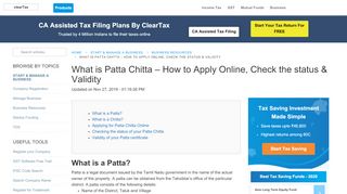 
                            10. Patta Chitta - How to Apply Online, Check the status & Validity - ClearTax
