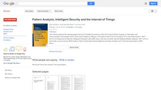 
                            13. Pattern Analysis, Intelligent Security and the Internet of Things - Keputusan Buku Google