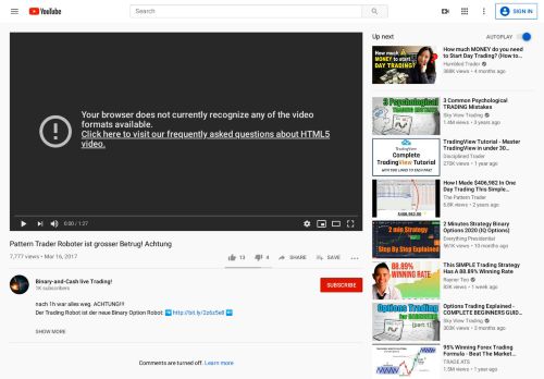 
                            2. Pattern Trader Roboter ist grosser Betrug! Achtung - YouTube