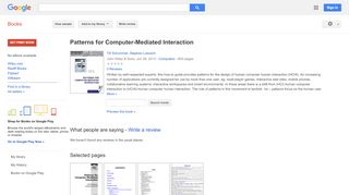 
                            9. Patterns for Computer-Mediated Interaction - Google बुक के परिणाम
