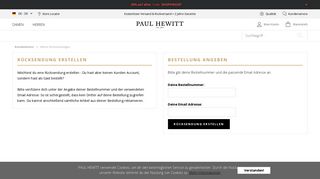 
                            1. PAUL HEWITT | Kundenkonto | Meine Rücksendungen