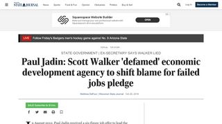 
                            9. Paul Jadin: Scott Walker 'defamed' economic development agency to ...