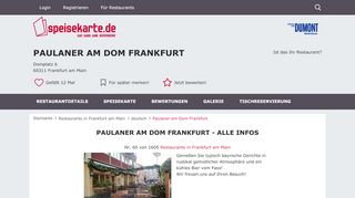 
                            13. Paulaner am Dom Frankfurt in Frankfurt am Main – speisekarte.de