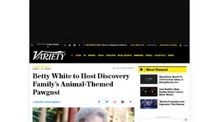 
                            13. Pawgust: Betty White to Host Discovery Family Special – Variety