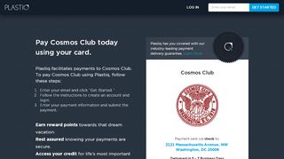 
                            12. Pay Cosmos Club with Plastiq
