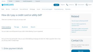 
                            11. Pay credit card or bill | Barclays