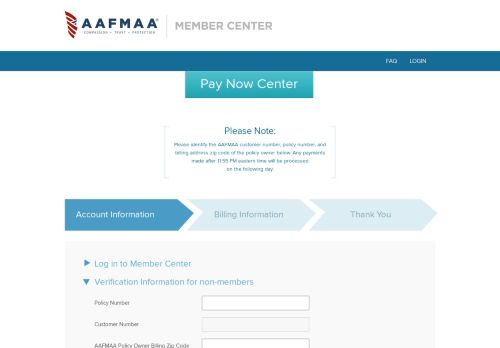 
                            4. Pay Now - Member Center - AAFMAA