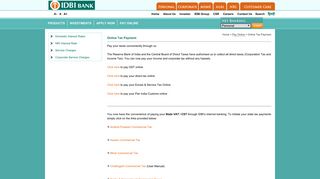 
                            8. Pay Online | IDBI Bank Pay Online | Online Tax payment