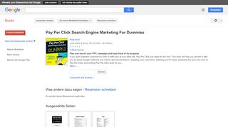 
                            13. Pay Per Click Search Engine Marketing For Dummies - Google Books-Ergebnisseite