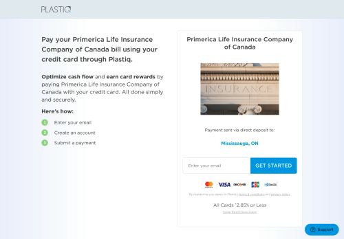 
                            12. Pay Primerica Life Insurance Company of Canada with Plastiq