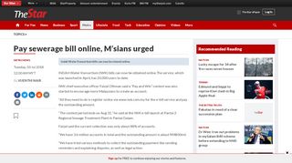 
                            6. Pay sewerage bill online, M'sians urged - Metro News | The Star Online