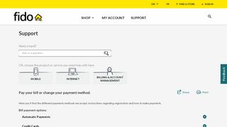 
                            8. Pay your bill or change your payment method | Fido Support