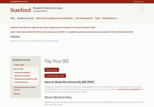 
                            12. Pay Your Bill | Student Financial Services