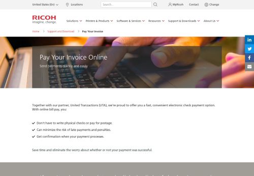 
                            3. Pay Your Invoice - Ricoh USA