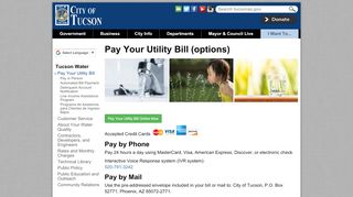 
                            11. Pay Your Utility Bill (options) | Official website of the City of Tucson