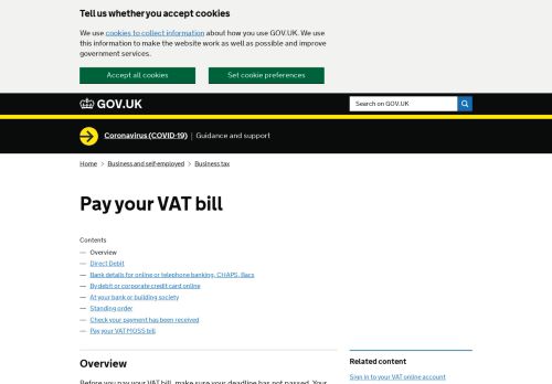 
                            3. Pay your VAT bill - GOV.UK