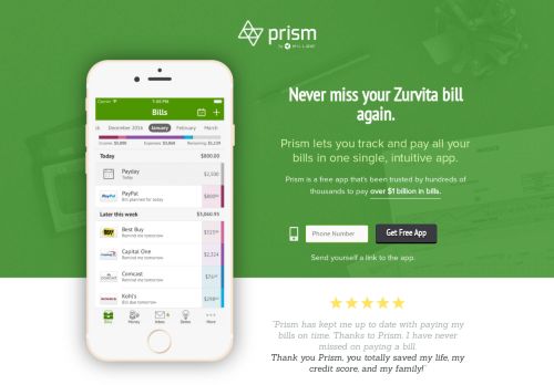 
                            9. Pay Zurvita with Prism • Prism - Prism Bills