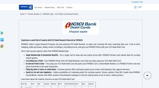 
                            9. PAYBACK India - ICICI Debit Card Reward Points