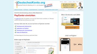 
                            13. PayCenter | Eröffnung und Einrichtung vom Onlinekonto.de