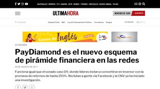 
                            4. PayDiamond es el nuevo esquema de pirámide financiera en las redes