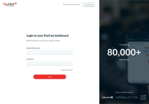 
                            4. PayFast - Login to Your Account | PayFast