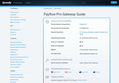 
                            5. Payflow Pro Gateway Guide - Spreedly Documentation