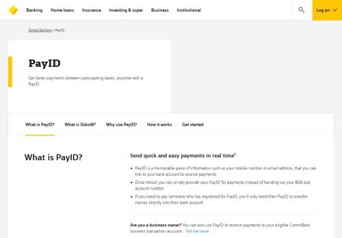 
                            4. PayID - CommBank