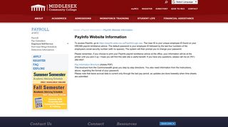 
                            4. PayInfo Website Information - Middlesex Community College