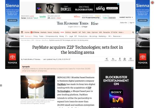 
                            11. PayMate buys Z2P: PayMate acquires Z2P Technologies; sets foot in ...