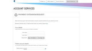 
                            3. Payment extension - Account Services - Telstra - My Telstra