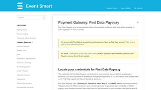 
                            6. Payment Gateway: First Data Payeezy - Event Smart Support