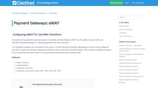 
                            13. Payment Gateways: eWAY – Checkfront Support