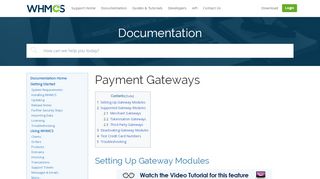 
                            10. Payment Gateways - WHMCS Documentation