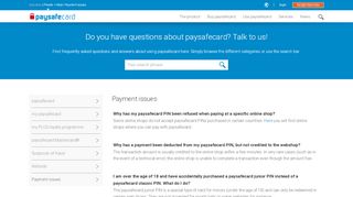 
                            3. Payment issues - paysafecard.com