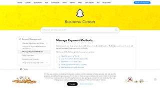 
                            11. Payment Methods Overview - Snapchat's Business Center