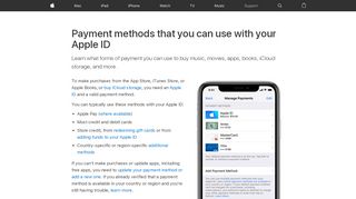 
                            2. Payment methods that you can use with your Apple ID - Apple Support