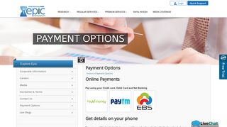 
                            3. Payment Options - Epic Research